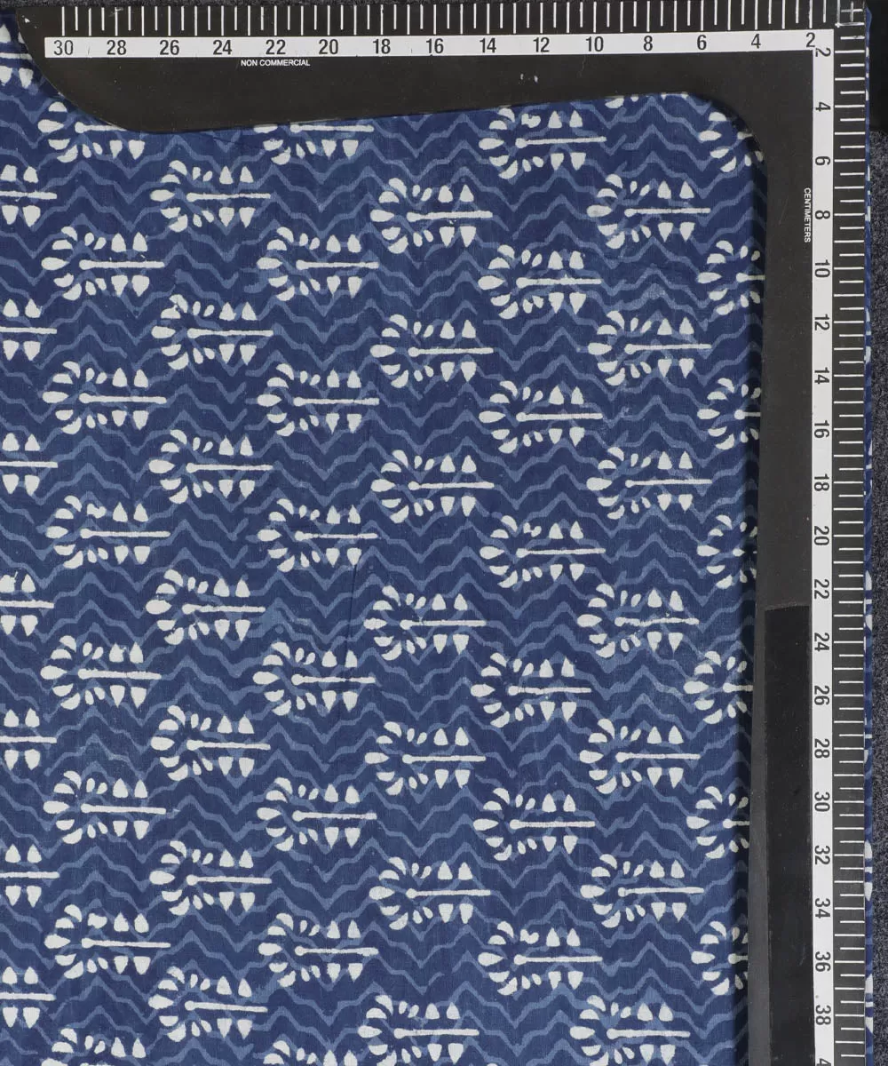 2.5 m Indigo blue handblock printed cotton kurta material