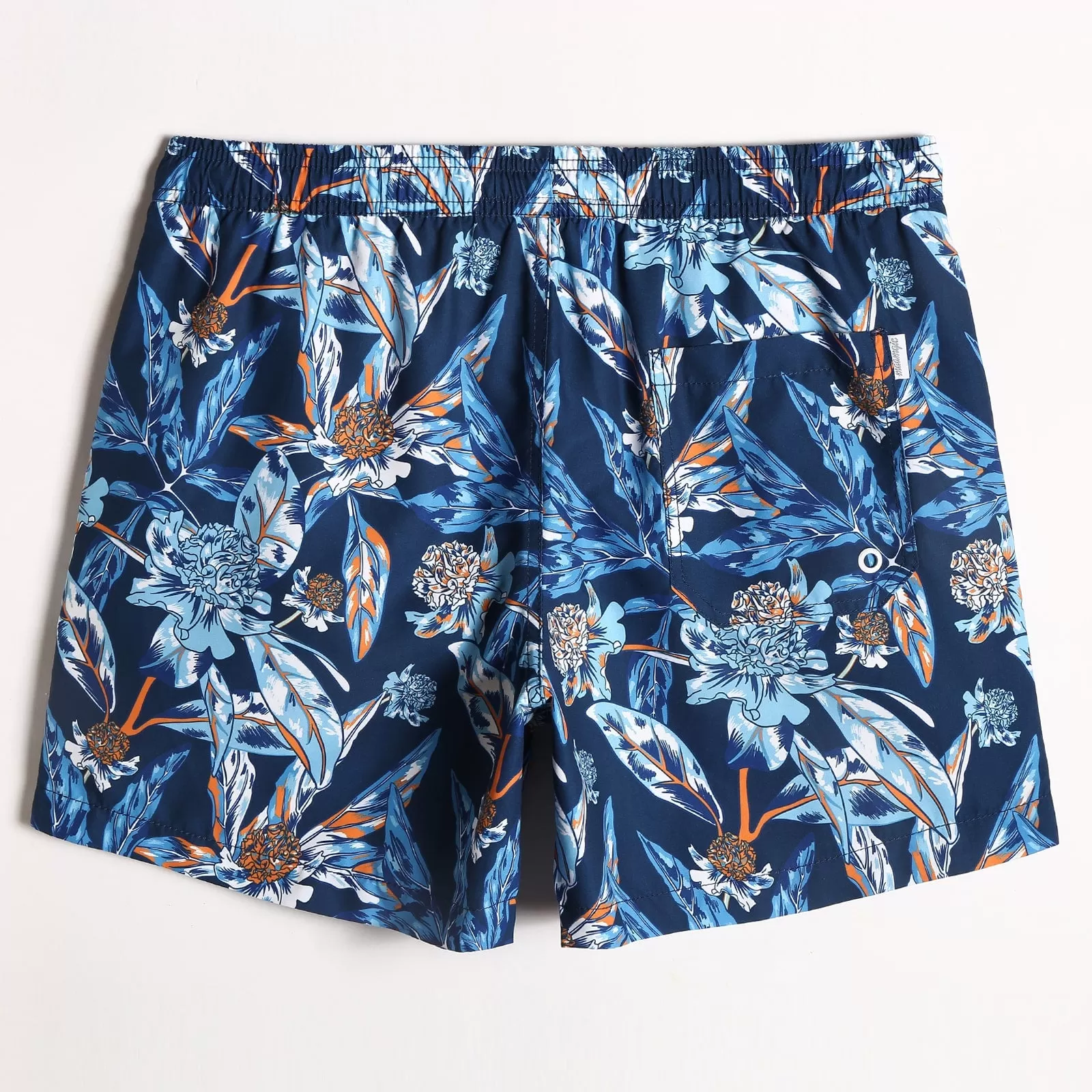 5.5 Inch Inseam Blue Ice Flower Swim Trunks