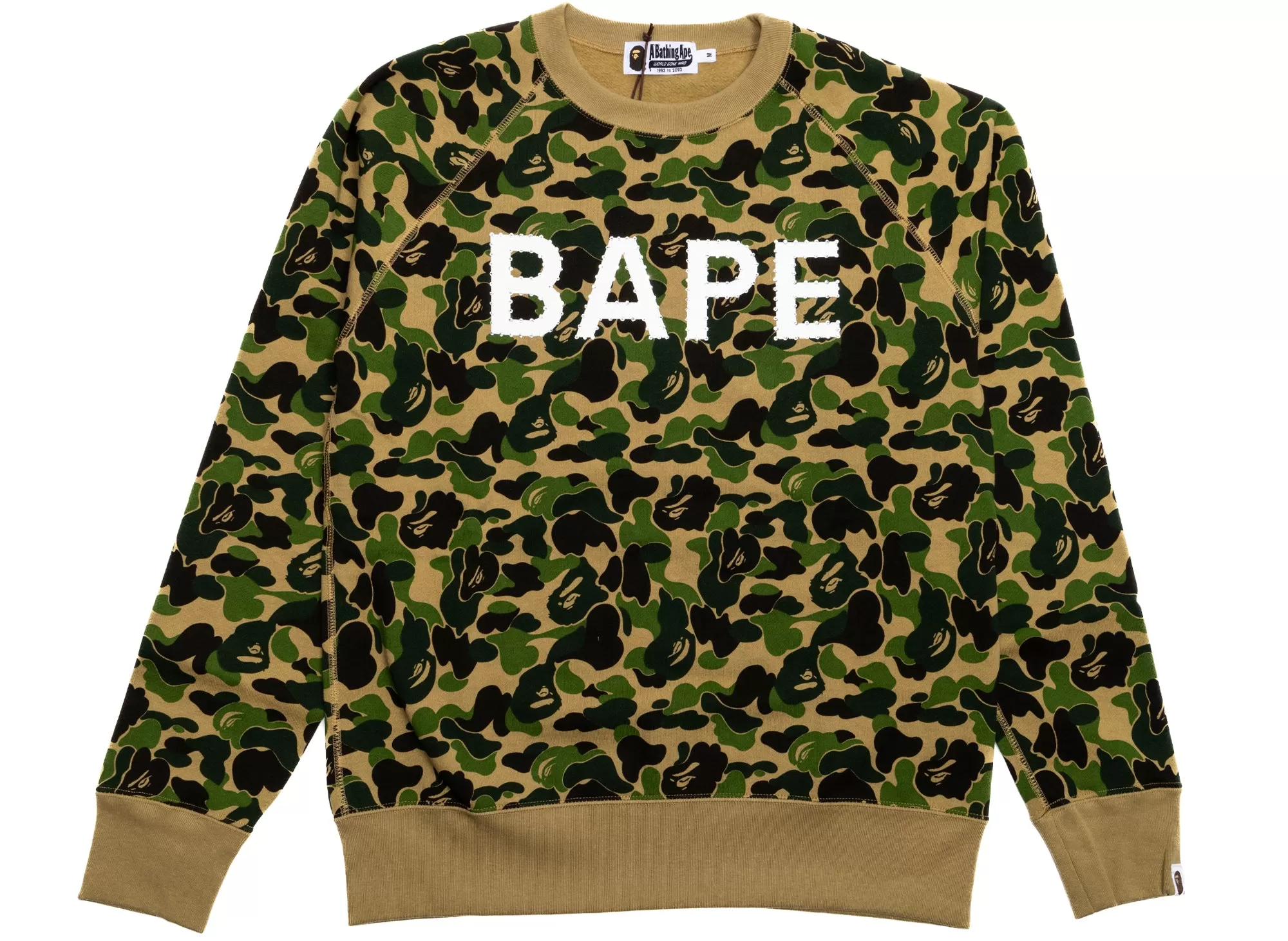 A Bathing Ape ABC Camo Crystal Stone Crewneck in Green