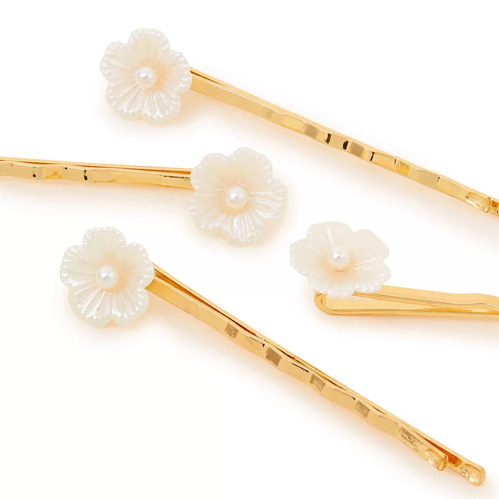 Accessorize London Women's Pearl 4 Pearl Flower Hair Slides