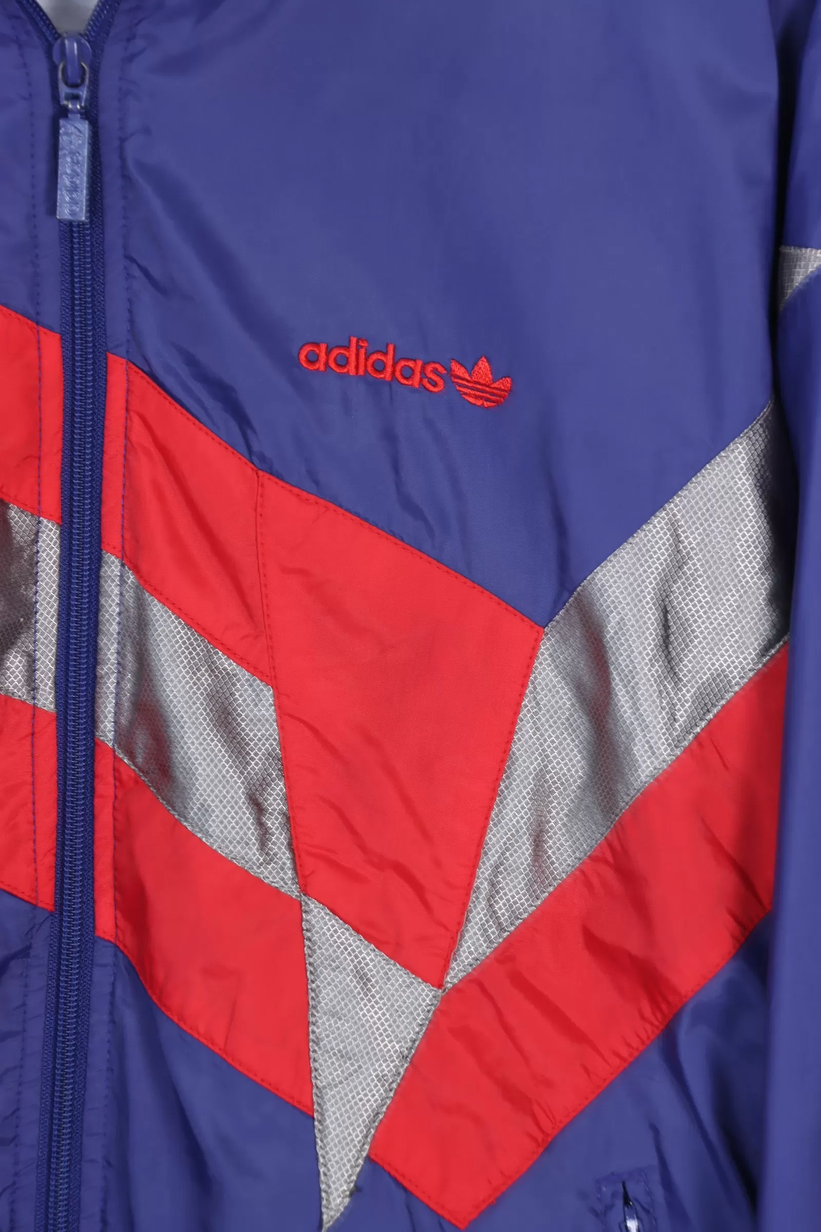 ADIDAS Purple Red & Silver Full Zip Windbreaker (XL)