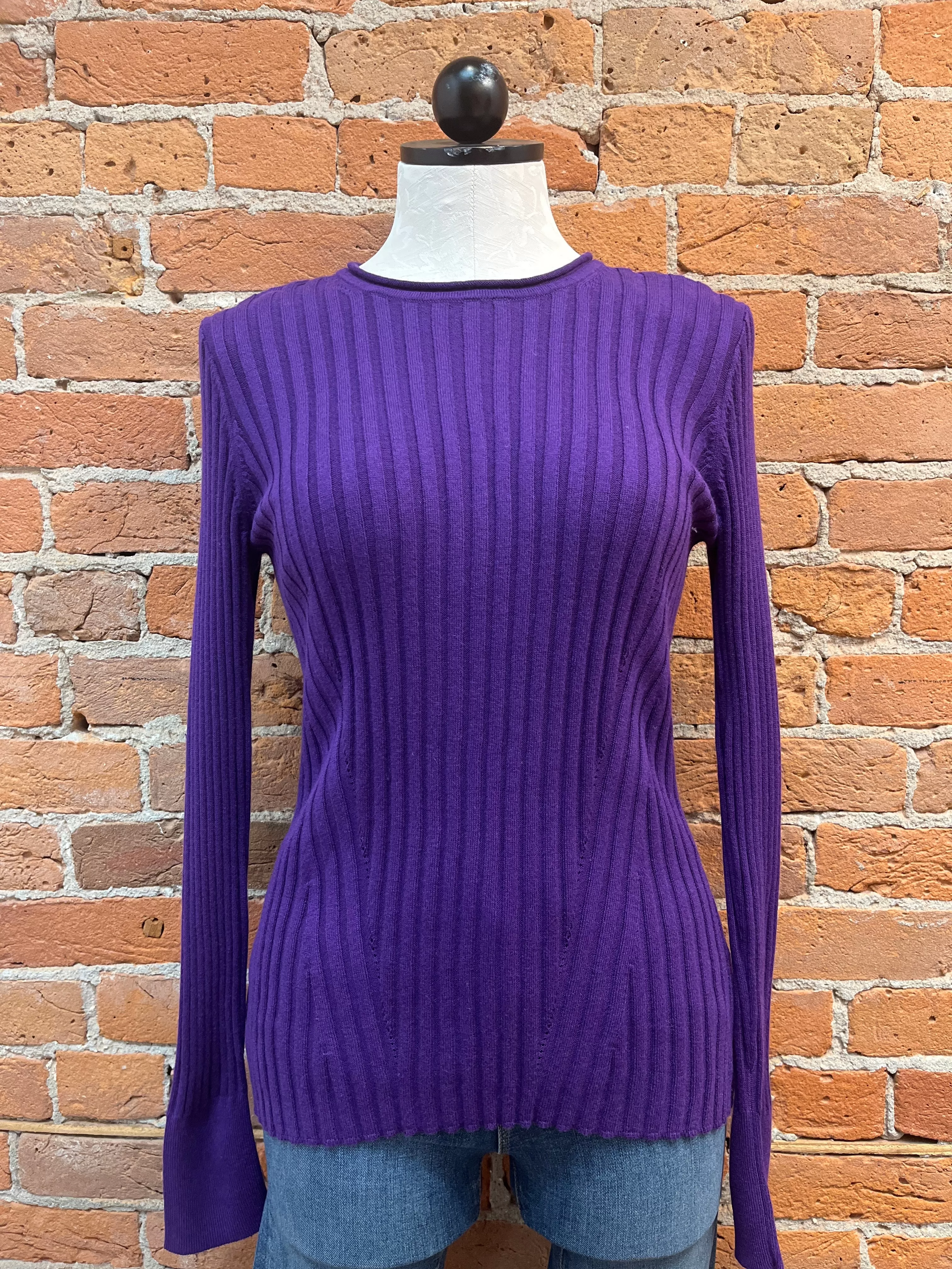 Alashan sweater, cotton cashmere ribbed crew (2 colors)