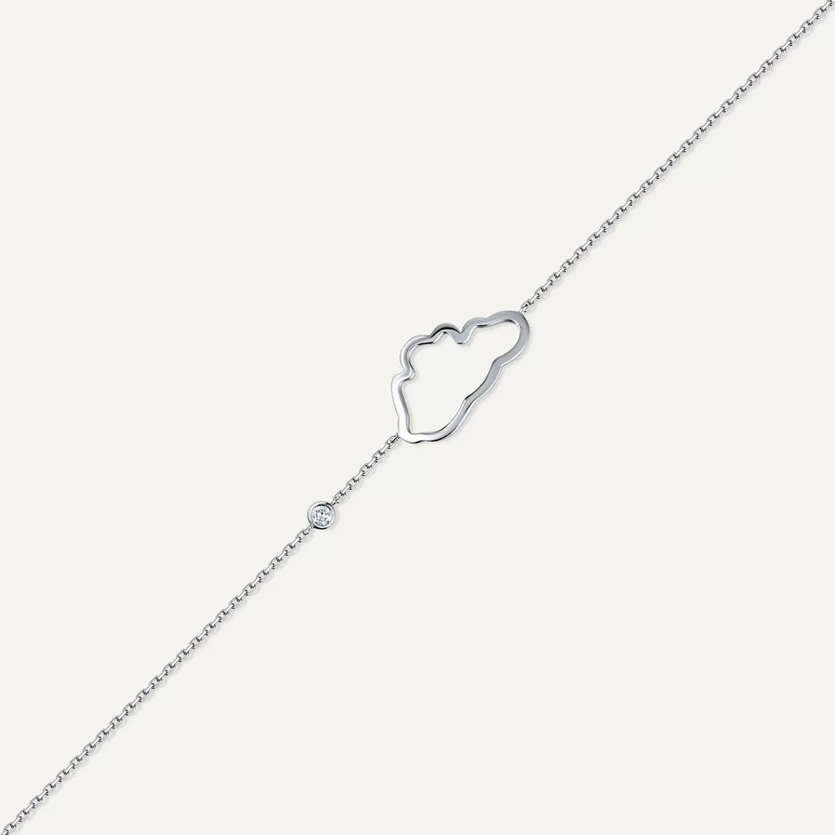 Allusia Love Minimal 18K Whitegold Bracelet w. Diamond