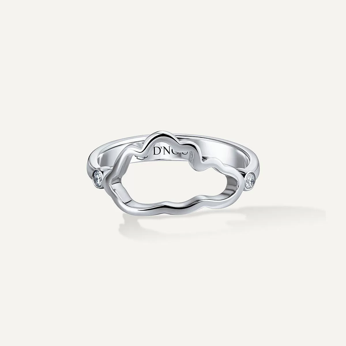 Allusia Love Minimal 18K Whitegold Ring w. Diamonds