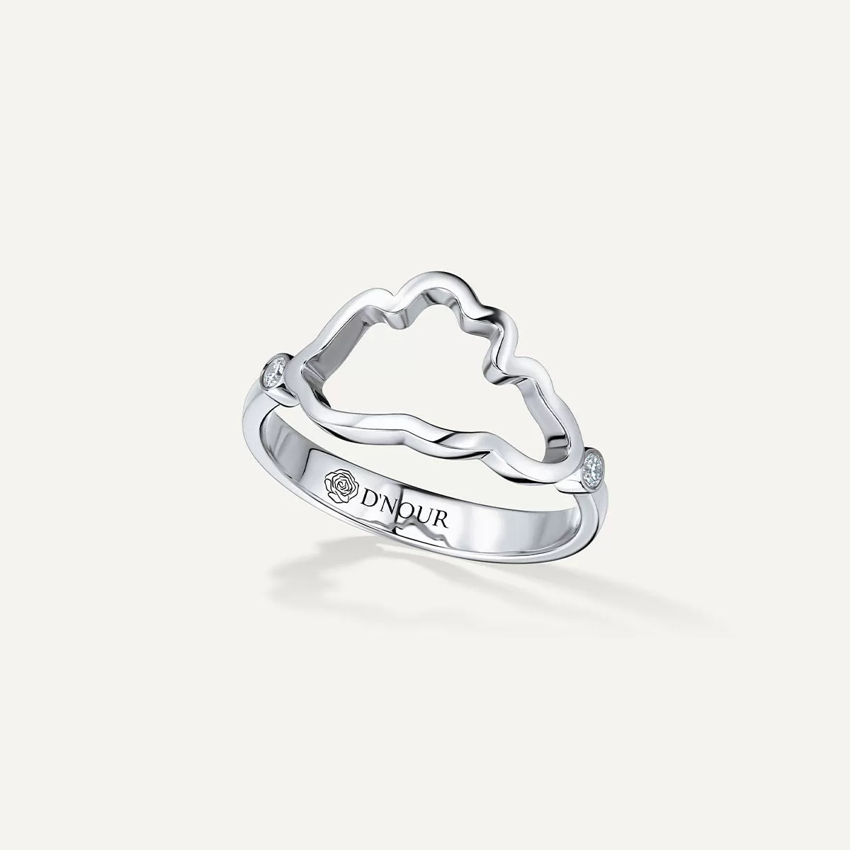 Allusia Love Minimal 18K Whitegold Ring w. Diamonds