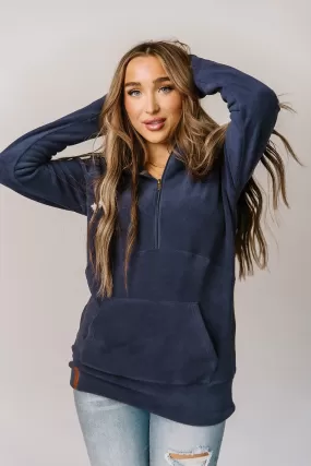 Ampersand Cozy Cutie Halfzip Blueberry Sweatshirt