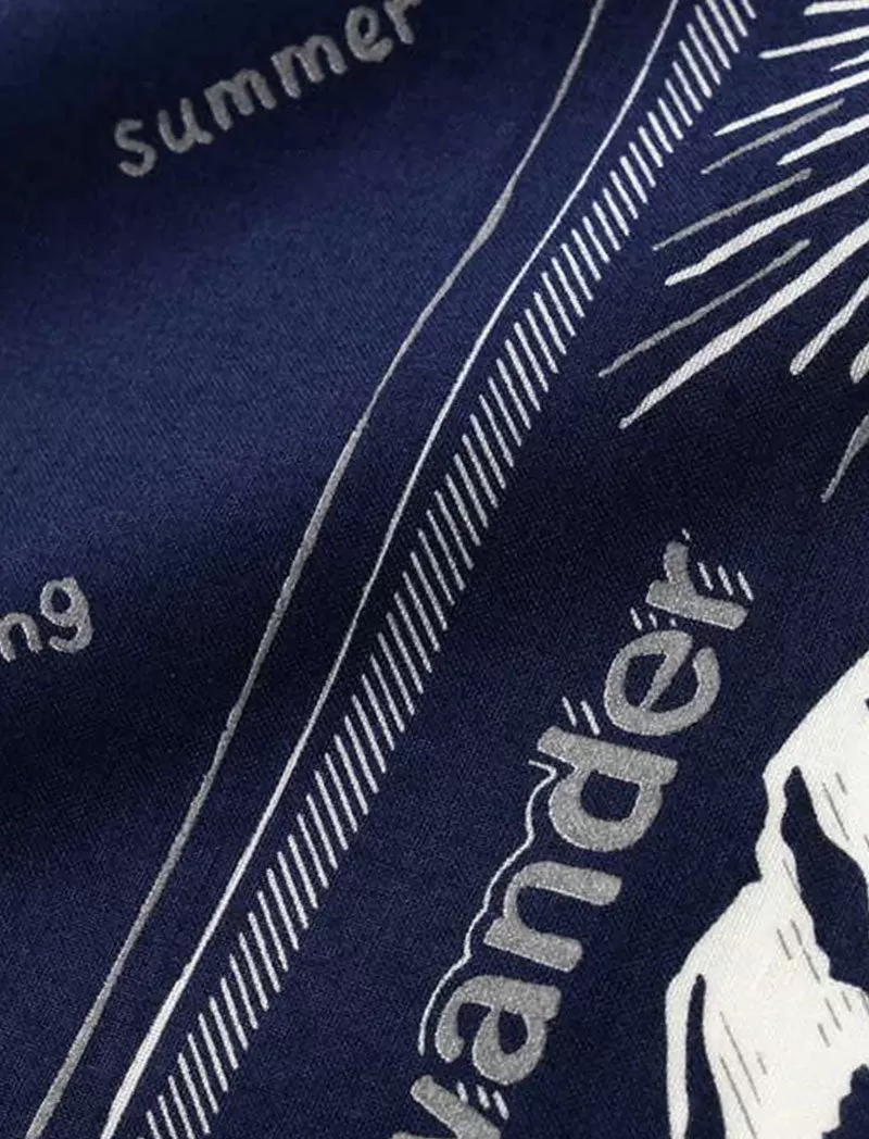 And Wander Reflective Words Bandanna Navy