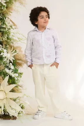 Aster Aroma- Printed Cotton Satin Shirt For Boys