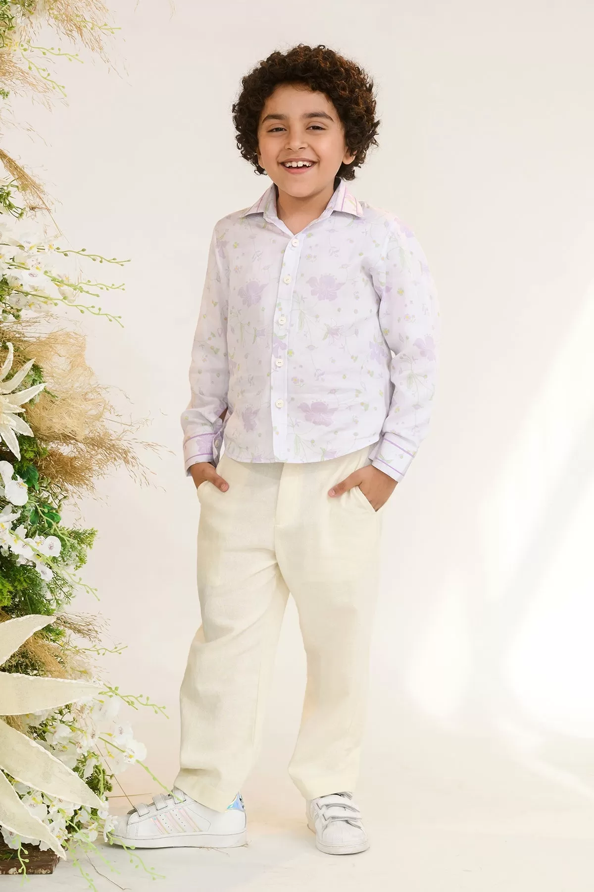 Aster Aroma- Printed Cotton Satin Shirt For Boys