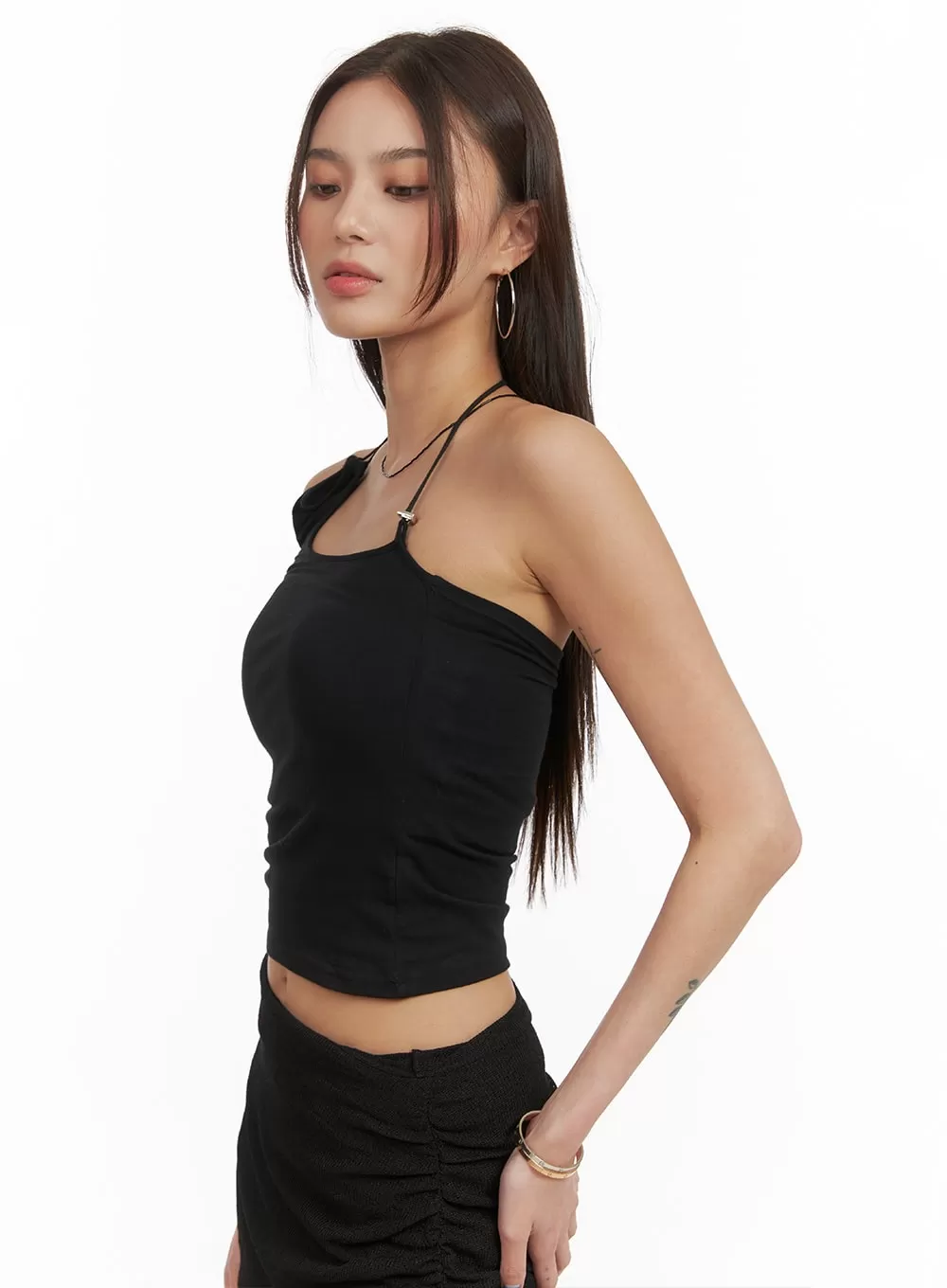 Asymmetrical Halter Crop Cami Top CY424