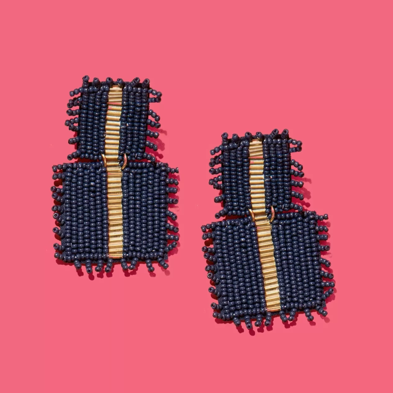 Beaded Bliss Square Drop Earrings