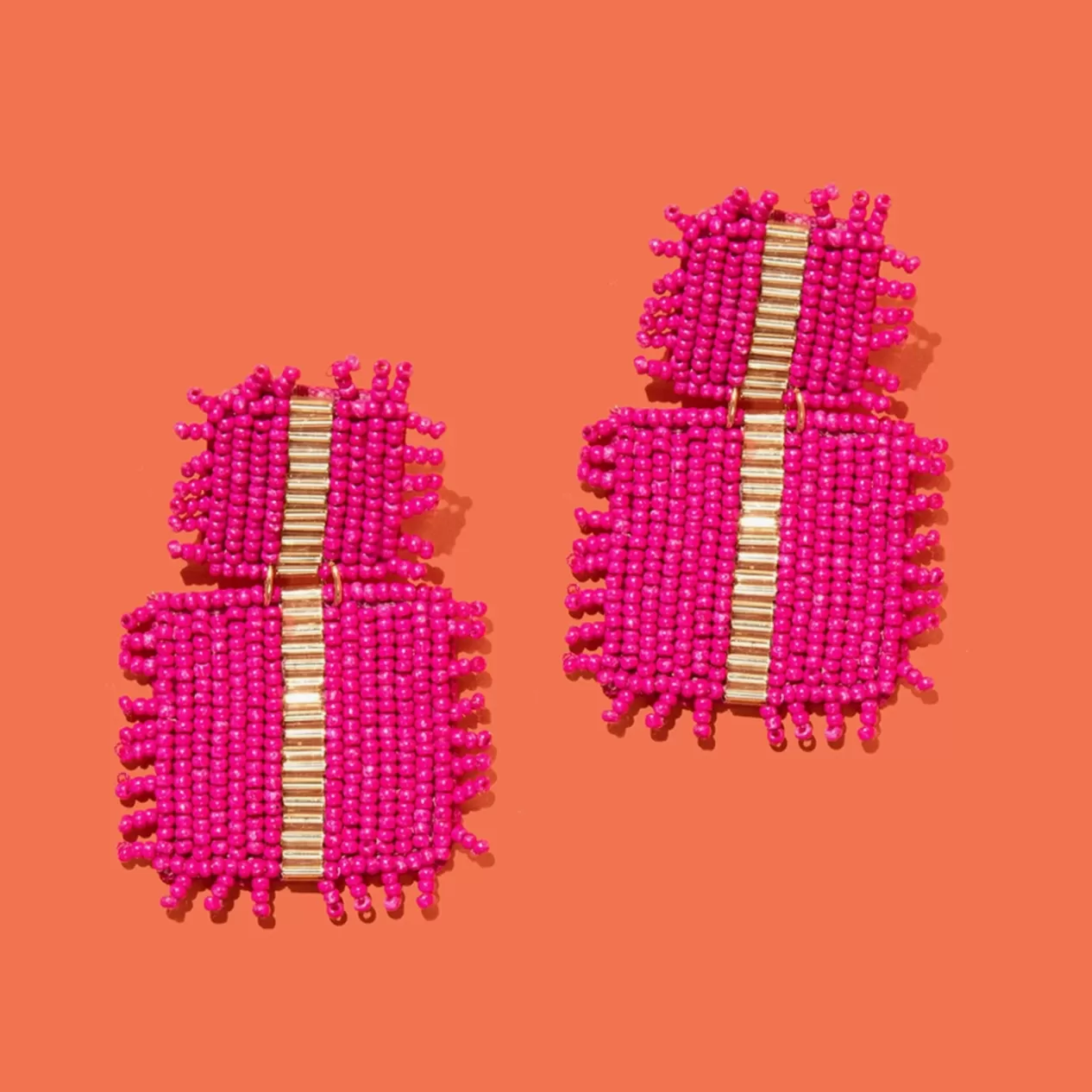 Beaded Bliss Square Drop Earrings