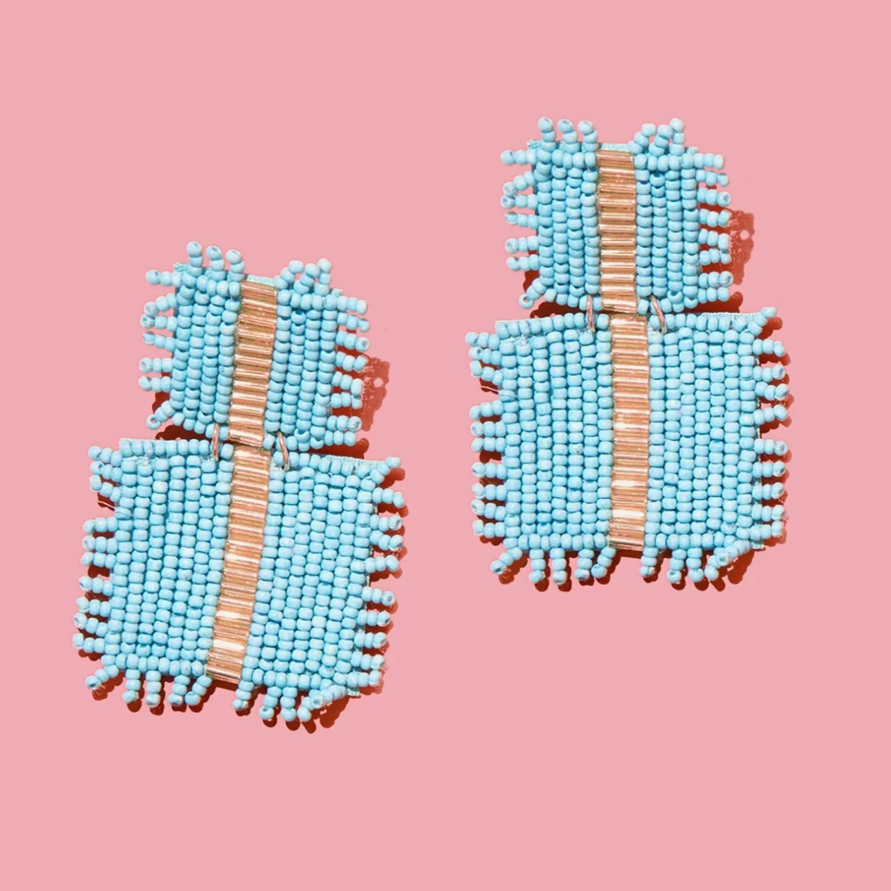 Beaded Bliss Square Drop Earrings