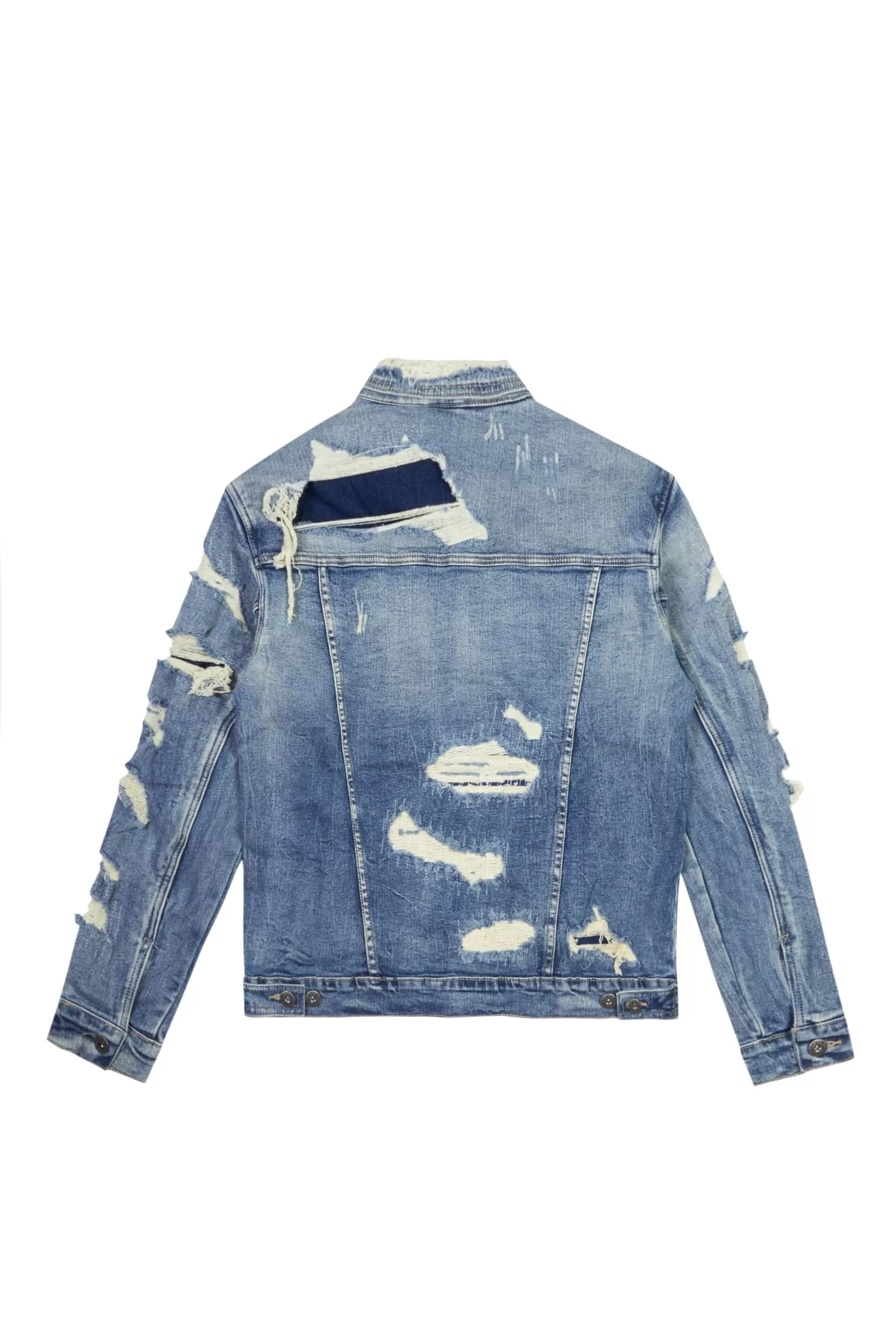 Big and Tall Overspray Utility Jean Jacket - Aspen Blue