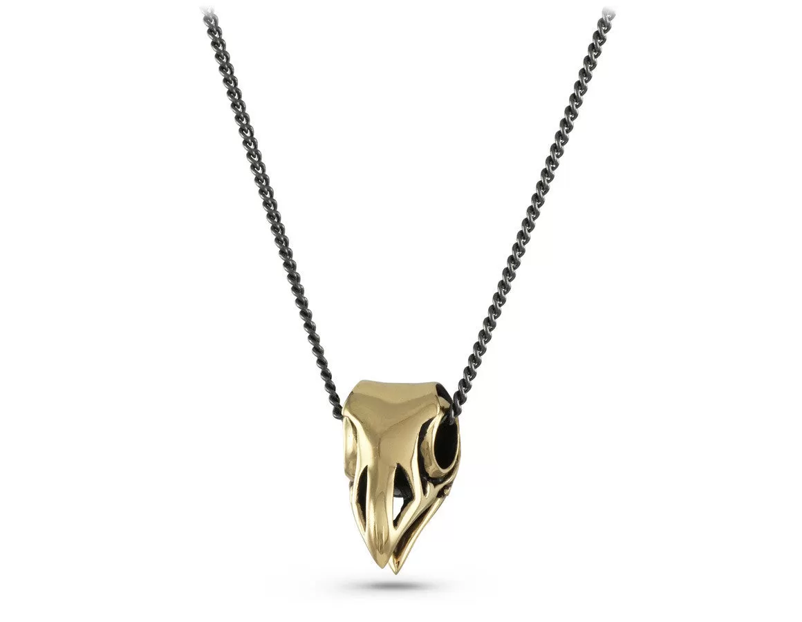 Bird Skull Necklace - Bronze