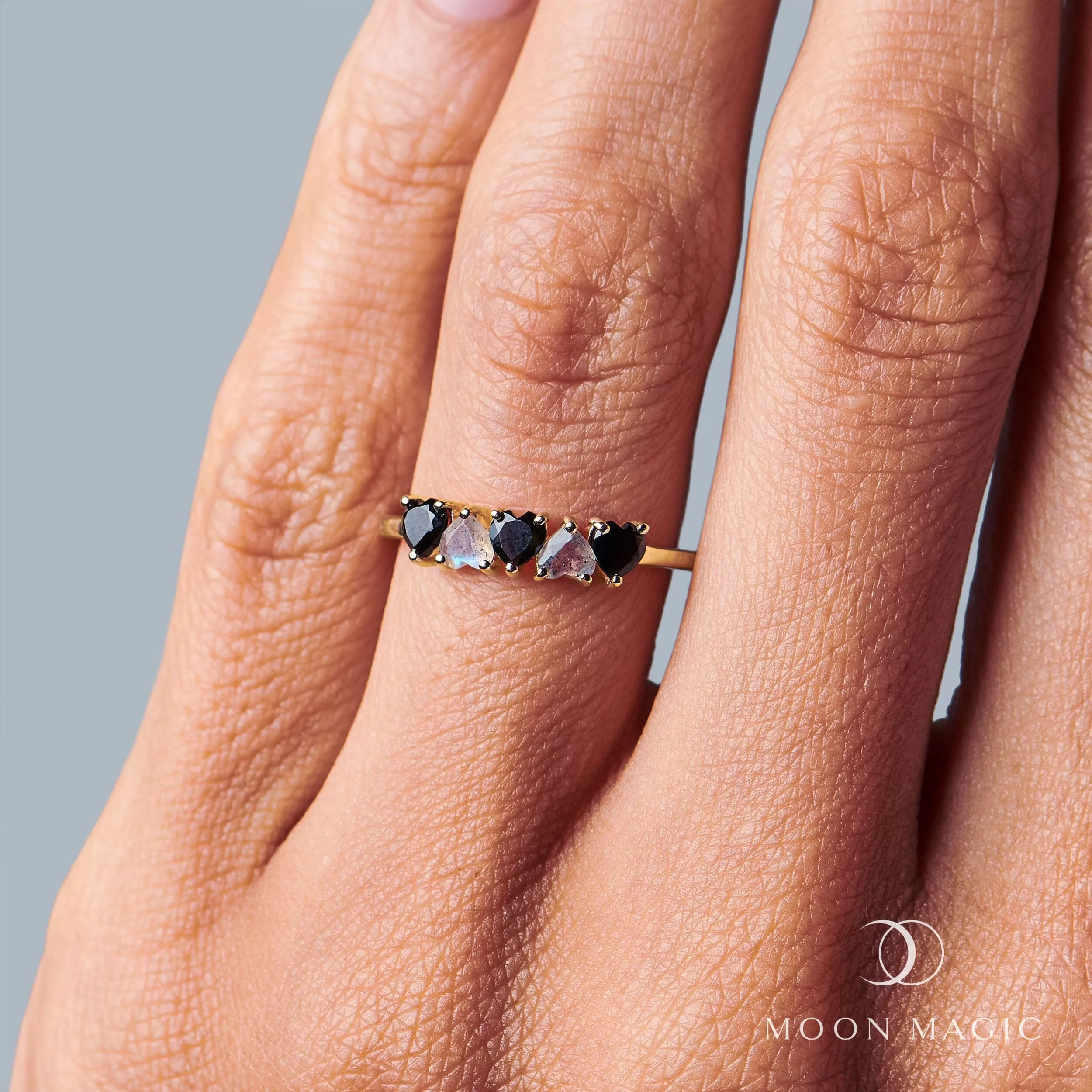 Black Obsidian Labradorite Ring - Crush On You