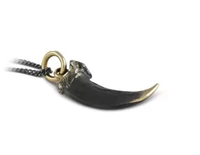 Black Wolf Claw Necklace - Bronze