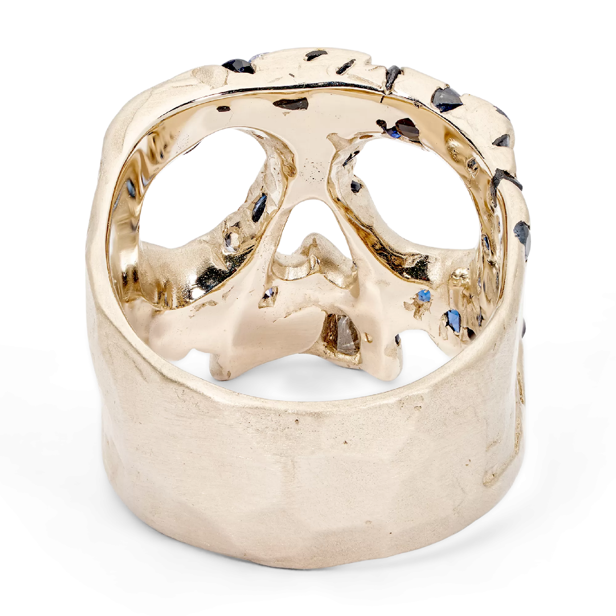 Blue Confetti Skull Ring in White - Size 6.5 - 11244