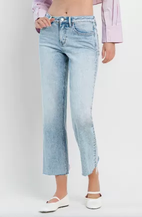 Blue Mountain High Rise Slim Wide Leg Crop Jeans