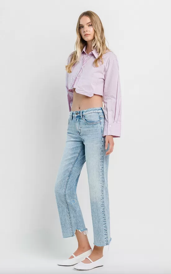 Blue Mountain High Rise Slim Wide Leg Crop Jeans