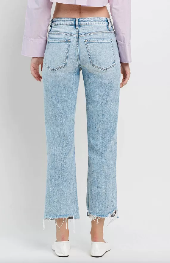 Blue Mountain High Rise Slim Wide Leg Crop Jeans