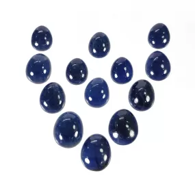 BLUE SAPPHIRE Gemstone Cabochon : 38.95cts Natural Untreated Unheated Sapphire Egg Shape 11*9mm - 8.5*7mm 13pcs