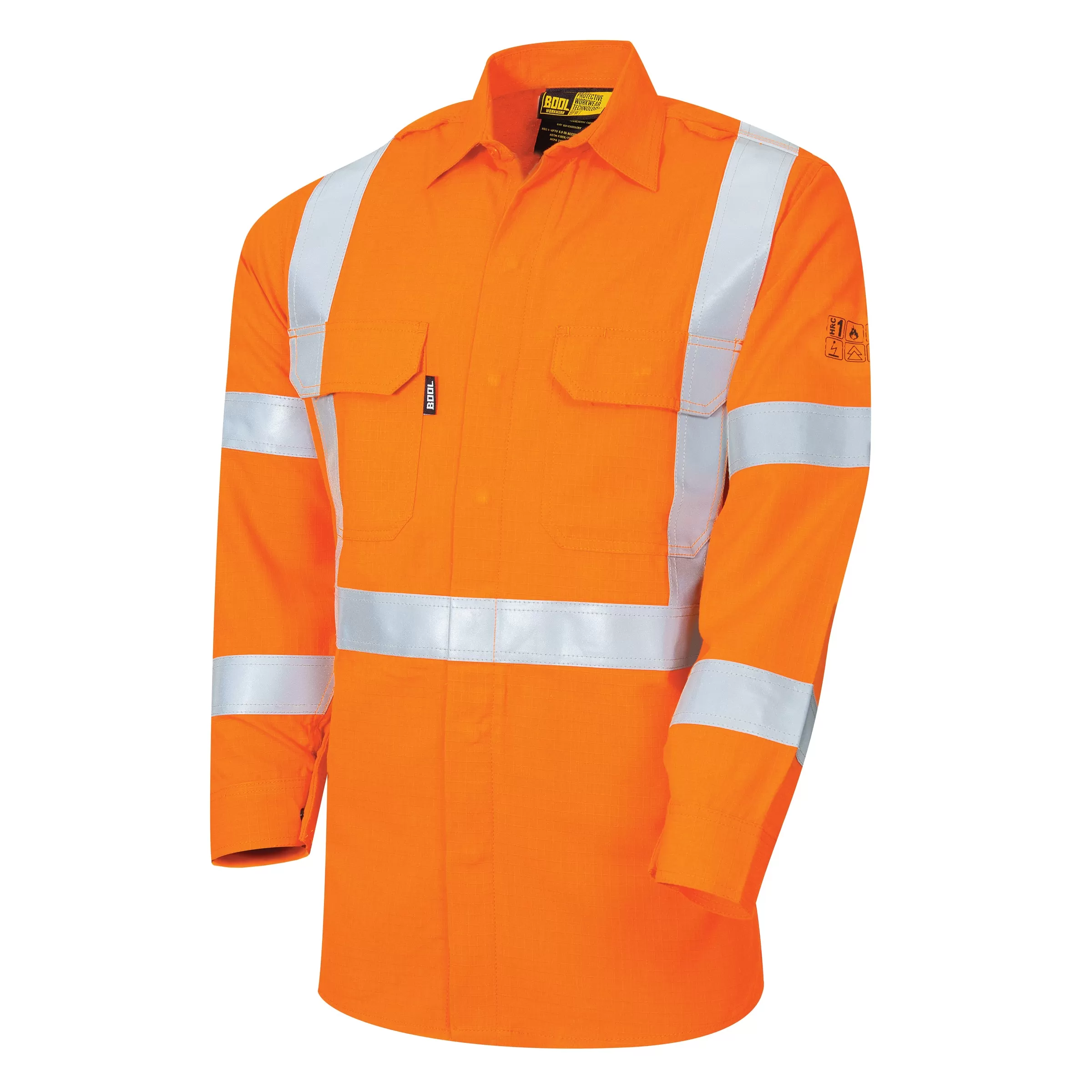 Bool Shirt Parvotex® Inherent Fire Retardant Hi Vis L/S c/w Loxy® FR Tape HRC1  BW1500T5