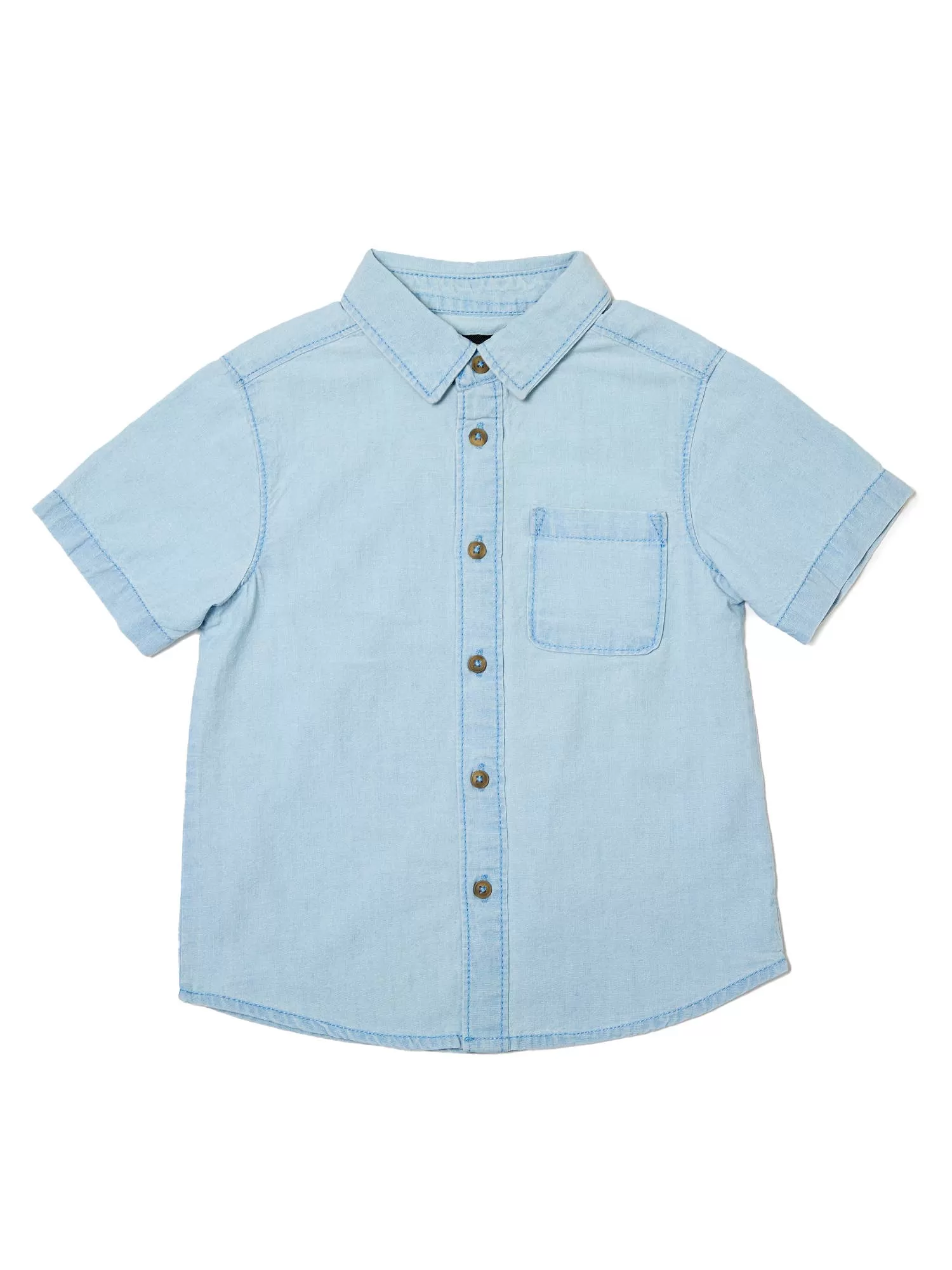 BOYS - CHAMBRAY SHIRT & KNIT SHORTS SET