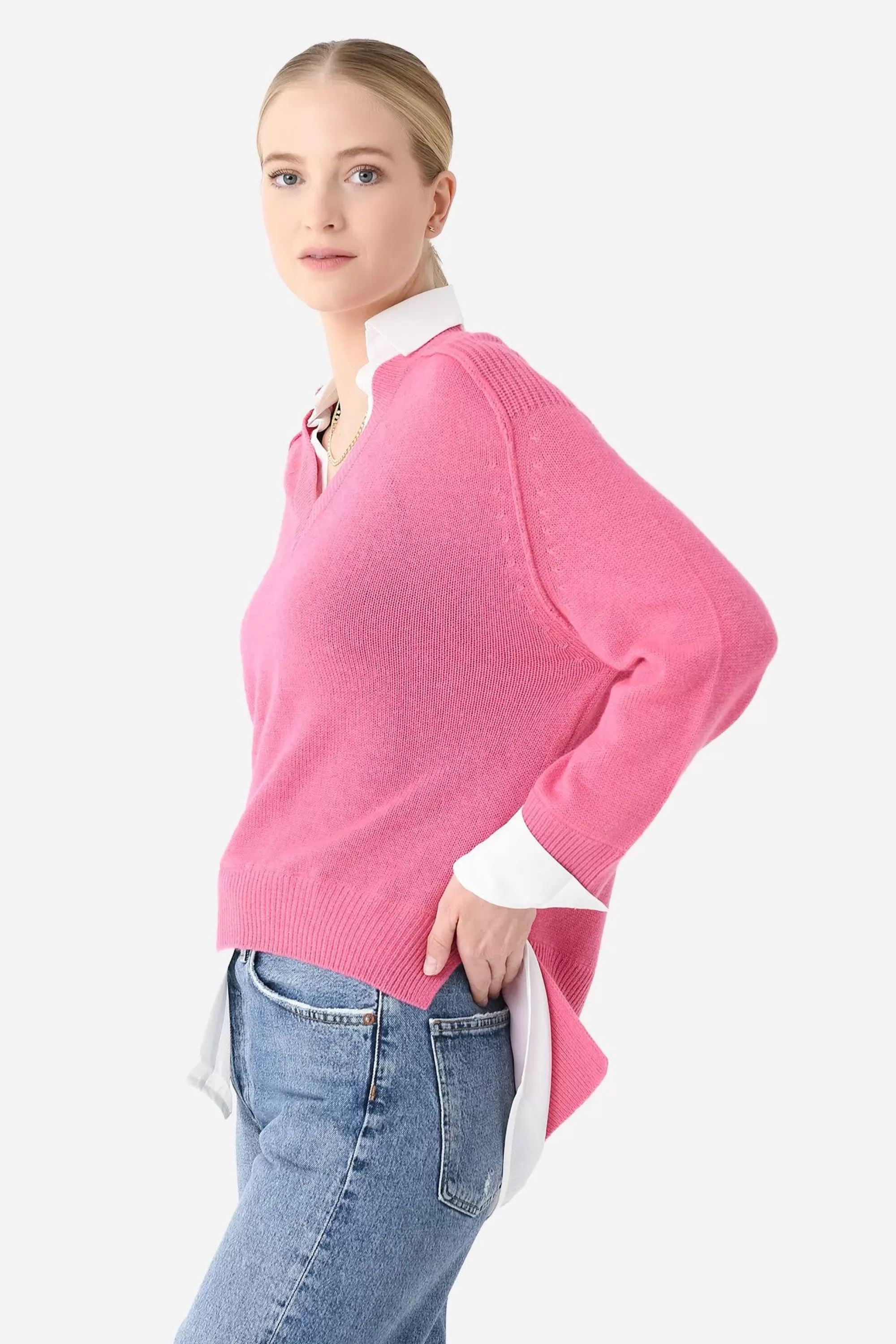 Brochu Walker Vneck Layered Pullover