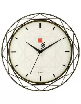 Bulova Frank Lloyd Wright Luxfer Prism Wall Clock - Bronze Frame - Sweep Seconds