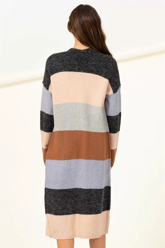 Cardigan Black Multi Colorblock