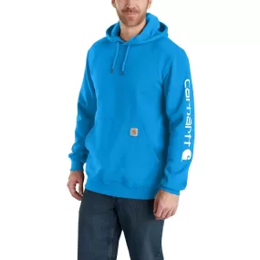 'Carhartt' Men's Midweight Sleeve Logo Hoodie - Blue Glow