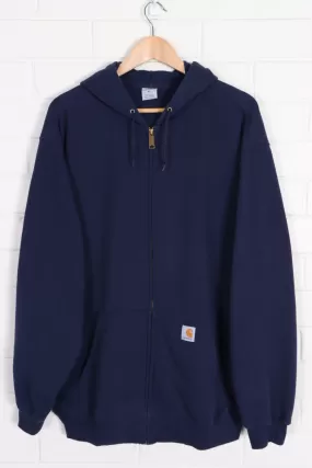 CARHARTT Navy Blue Full Zip Hooded Jacket (XXL)