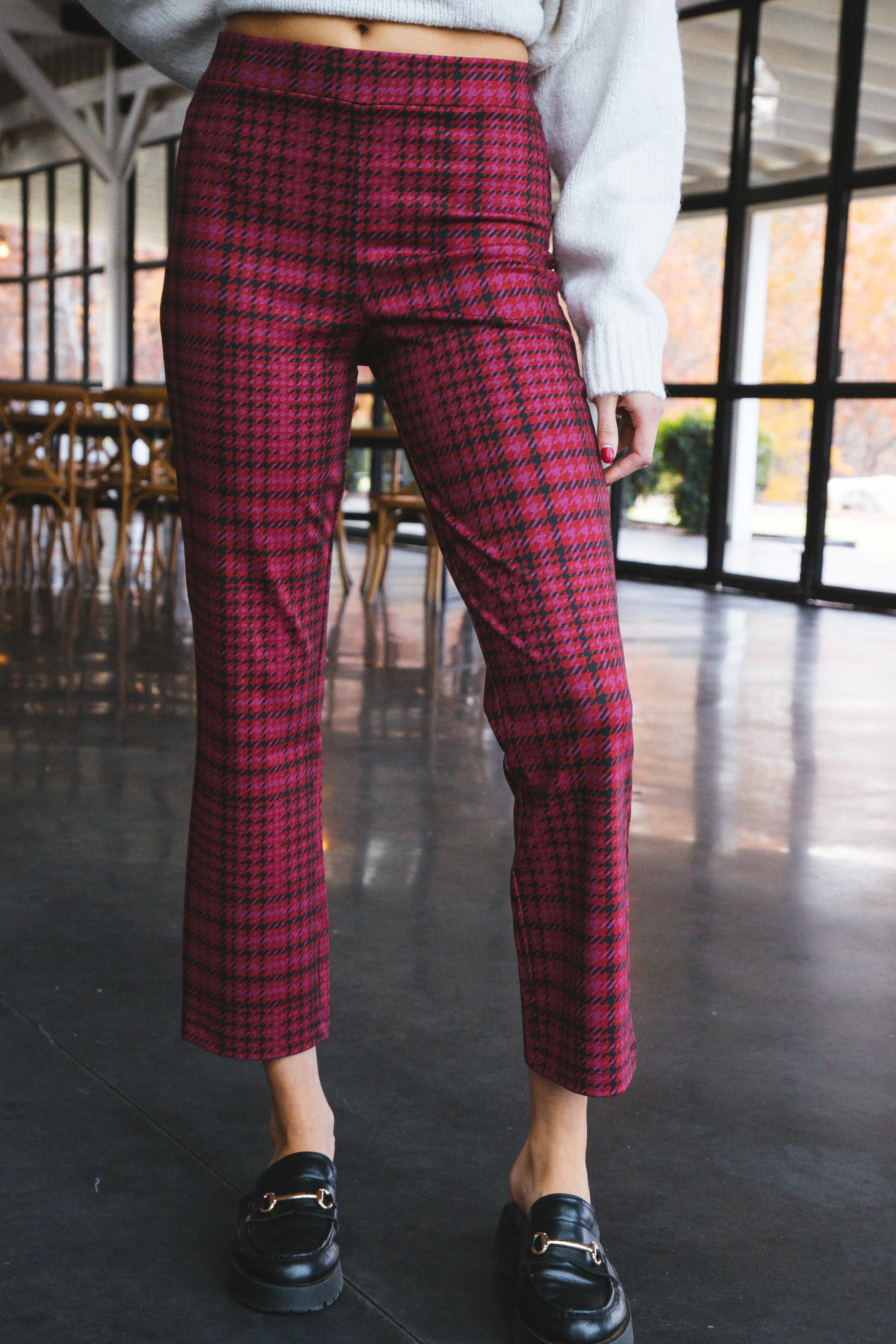 Carnaby Kick Crop Plaid Pant, Pink Glee | Sanctuary