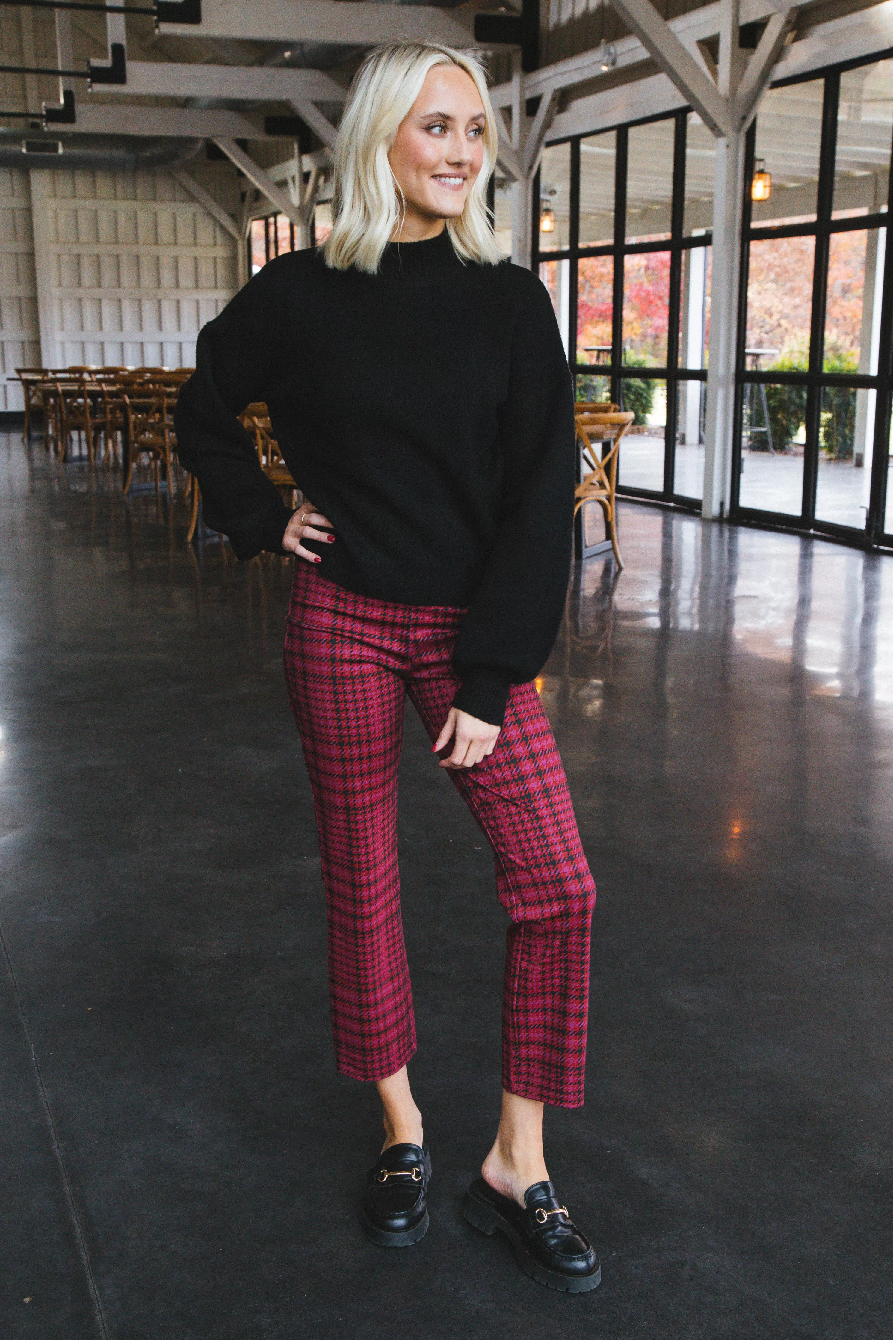 Carnaby Kick Crop Plaid Pant, Pink Glee | Sanctuary