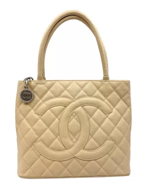 Chanel Quilted Caviar Medallion Tote Bag