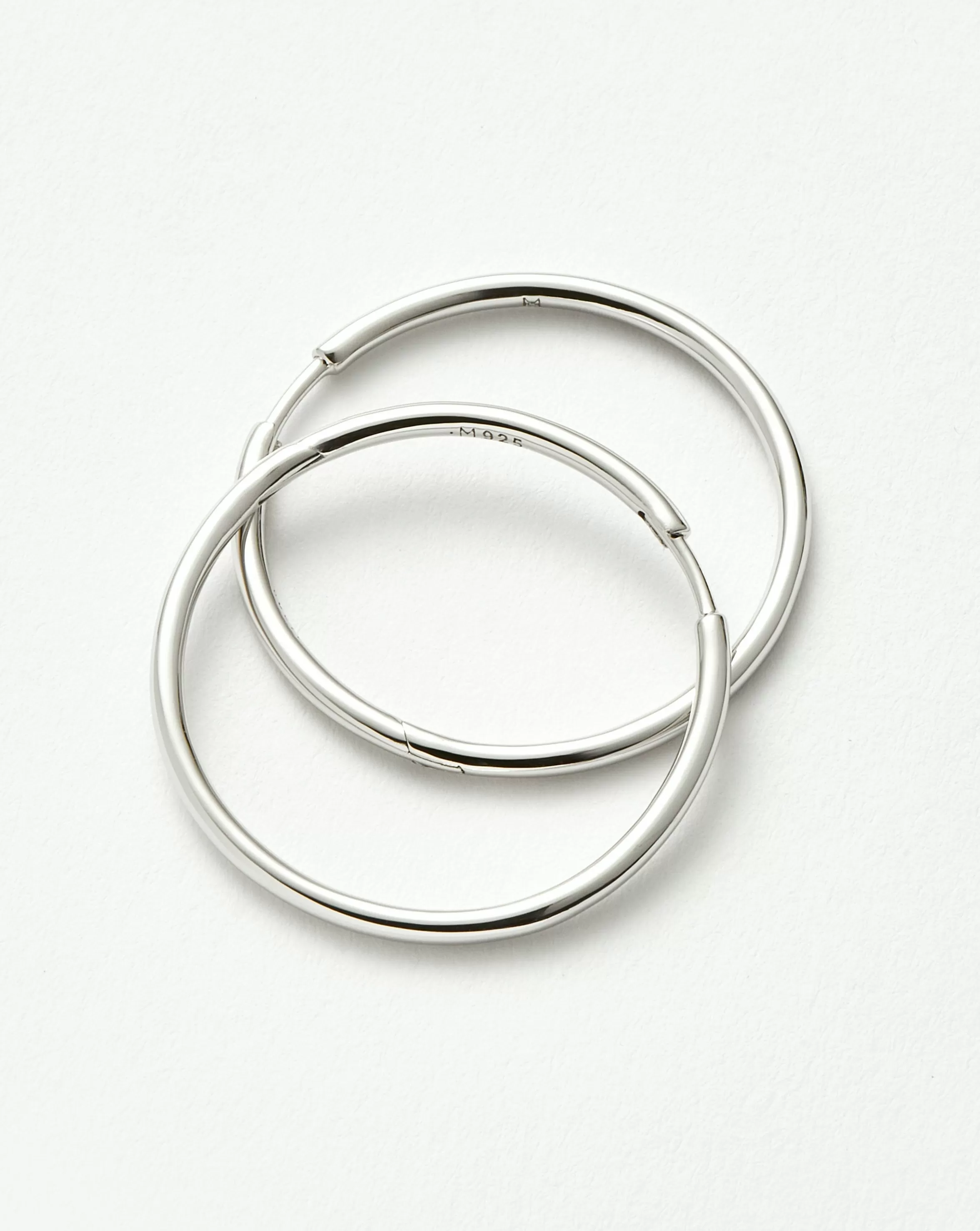 Classic Medium Hoop Earrings | Rhodium Plated on Recycled Sterling Silver