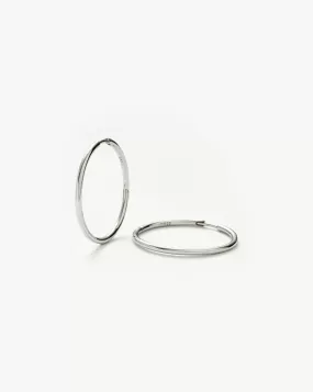 Classic Medium Hoop Earrings | Rhodium Plated on Recycled Sterling Silver