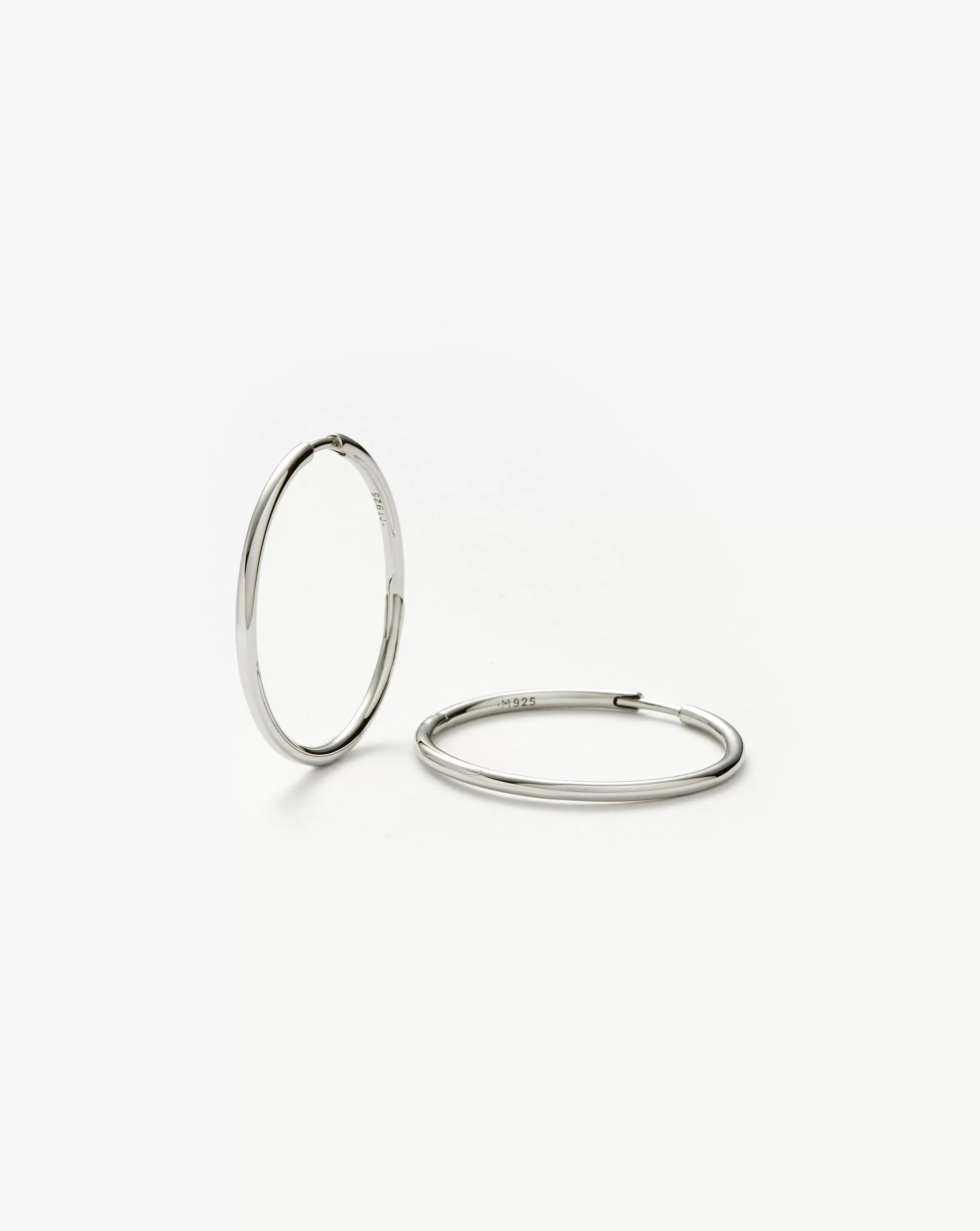 Classic Medium Hoop Earrings | Rhodium Plated on Recycled Sterling Silver