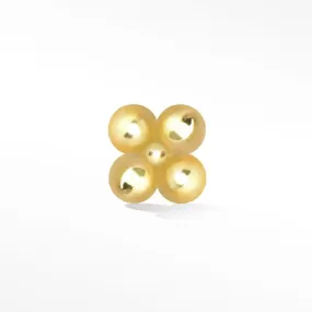 Clover Polish 18k Yellow Gold Flat Back Stud Earring