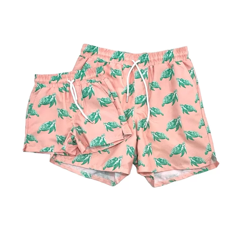 Compression Swim Shorts - Sea Turtles