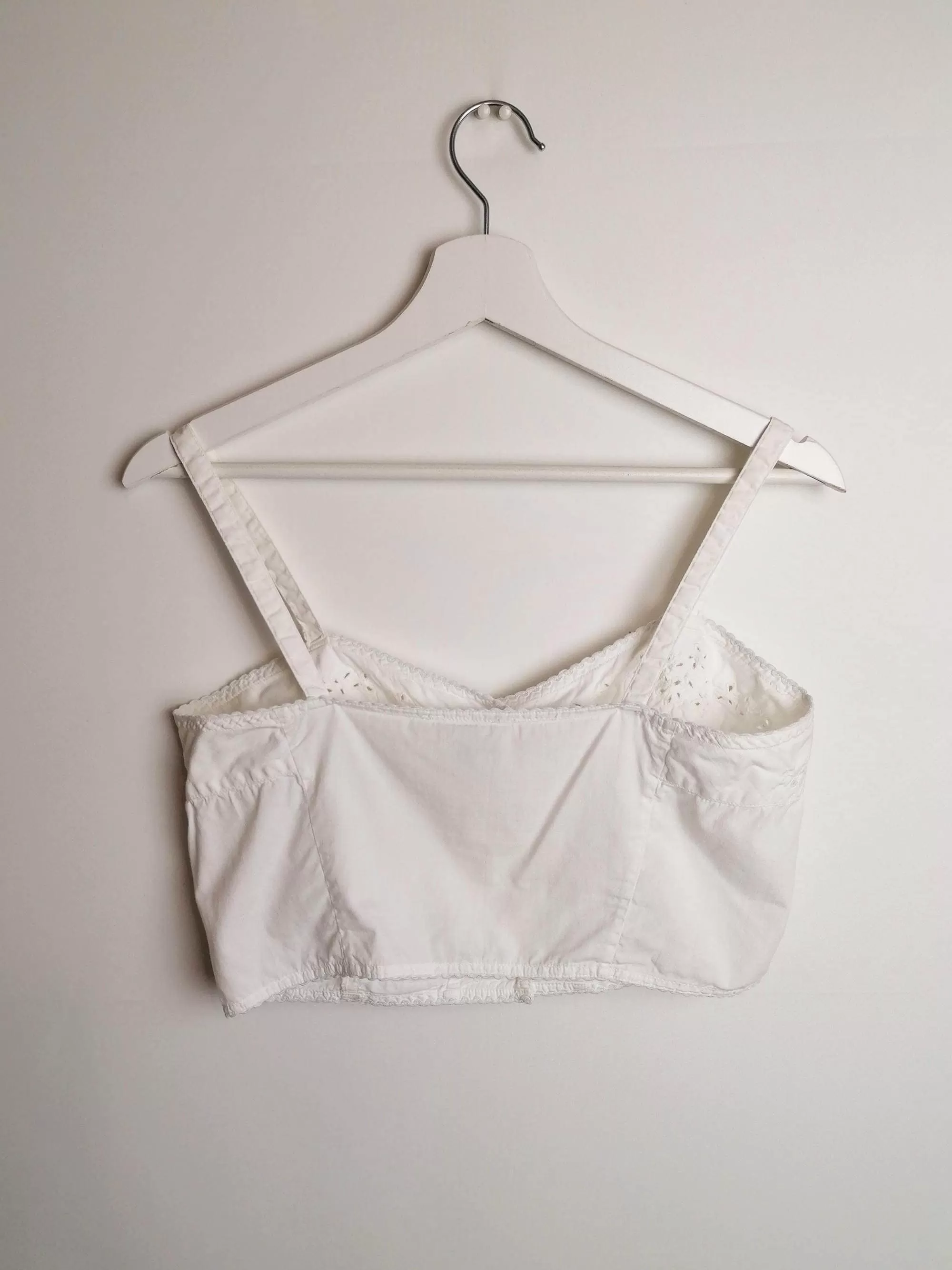 Crop Top Cotton Lace Eyelet  ~ size S