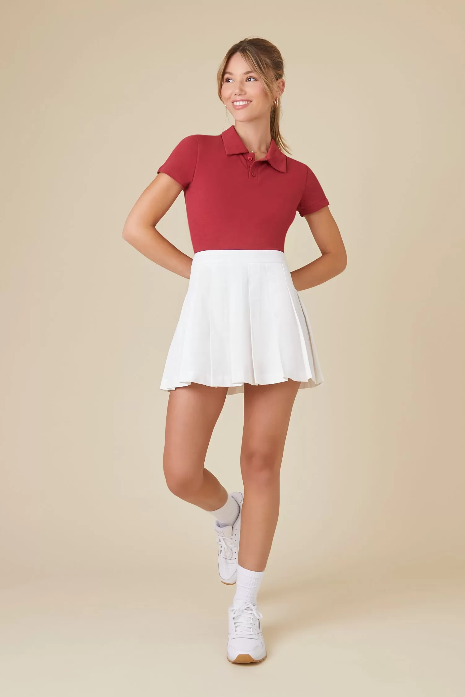 Cropped Jersey-Knit Polo Shirt