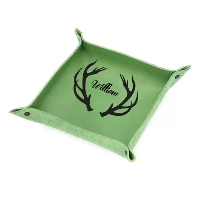 Custom Name Antlers Various Color Storage Tray PU leather Tray For Best Dad Father's Day Gift