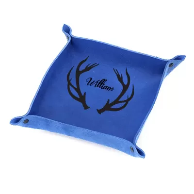 Custom Name Antlers Various Color Storage Tray PU leather Tray For Best Dad Father's Day Gift