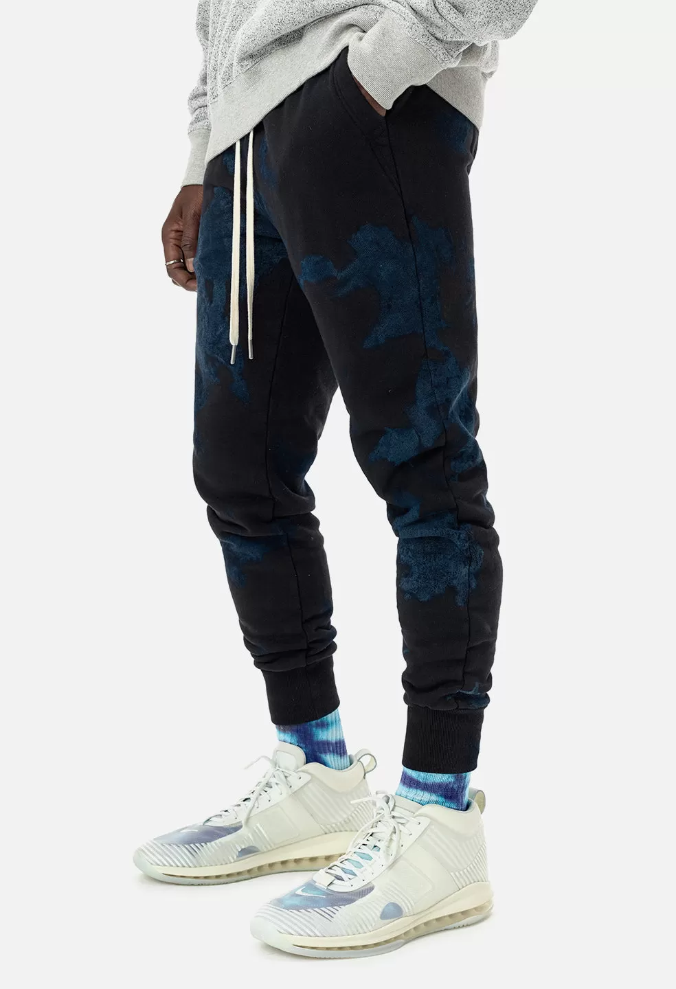 Double Dye Ebisu Sweatpants / Indigo X Black