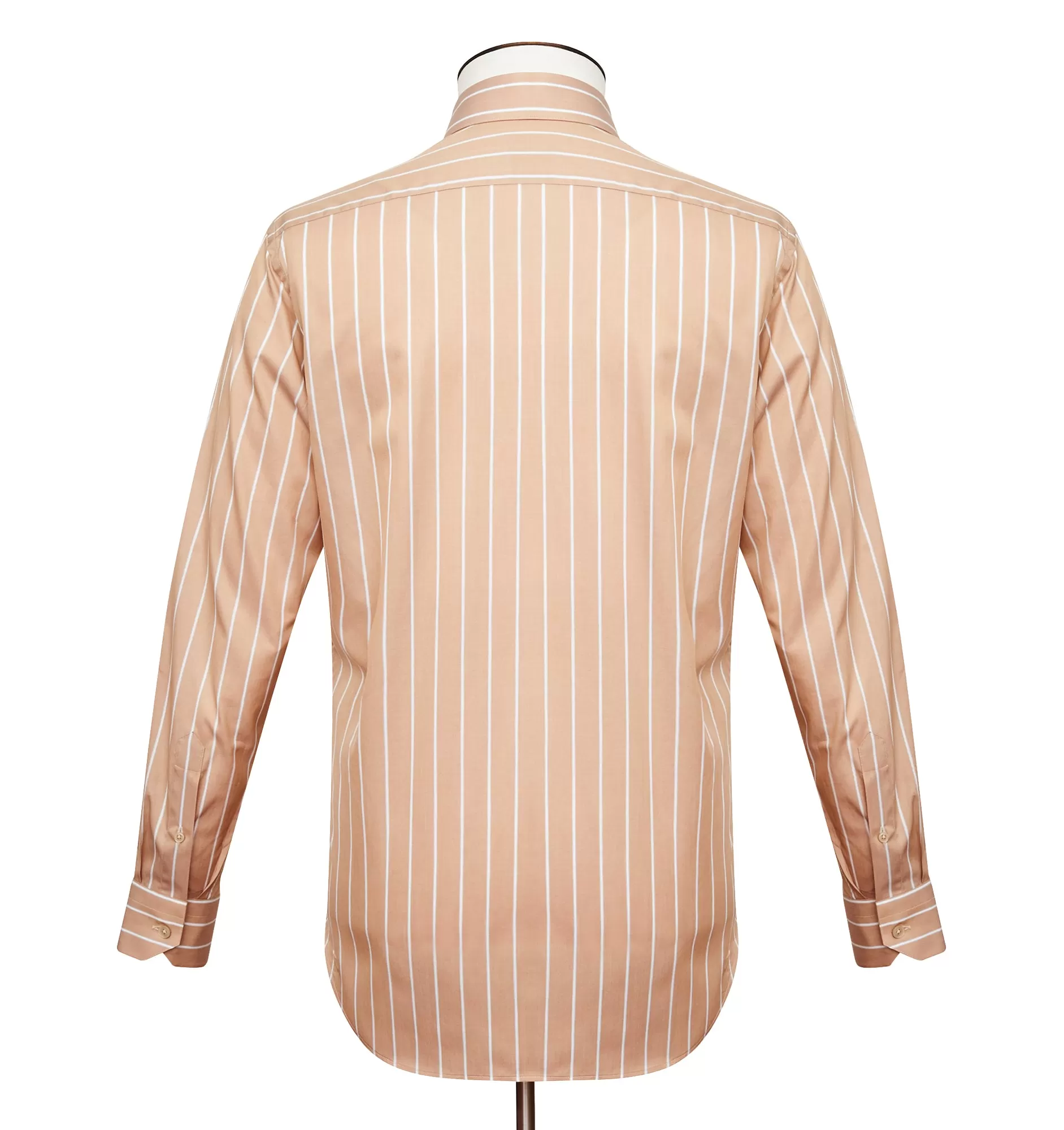 Ecru Wide Pinstripe Point Collar Shirt