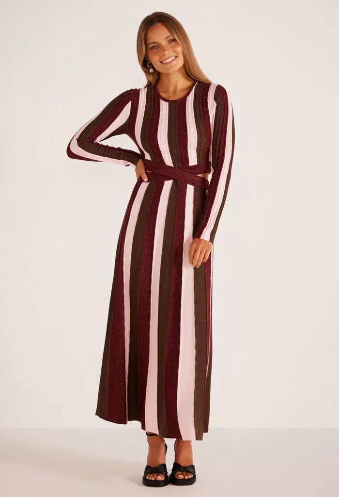 Eden Knit Dress-Metallic Stripe