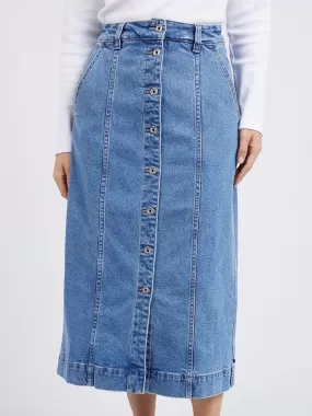 ELM FLORENCE BUTTON THRU DENIM SKIRT