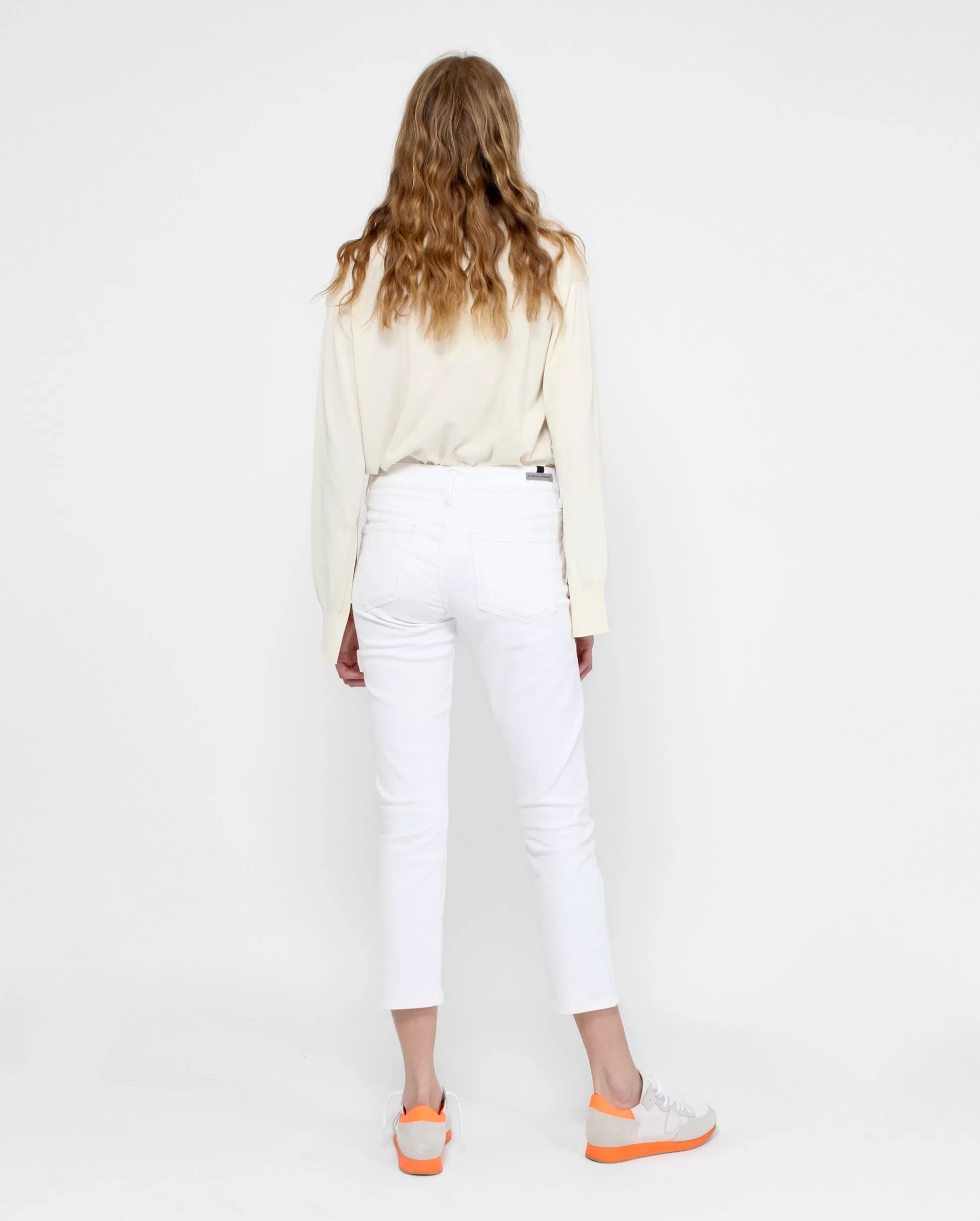 Elsa Mid Rise Slim Crop / Sea Salt